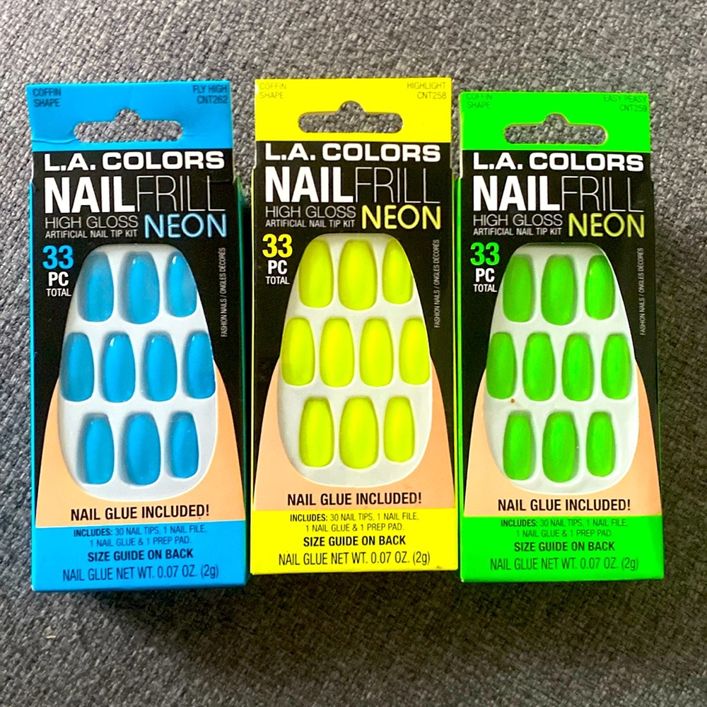 L.A. COLORS NAIL FRILL NEON PRESS ON NAILS